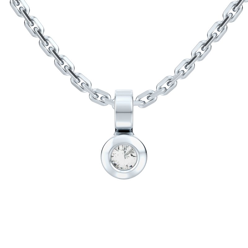 Diamanthalskette Málaga, Sterlingsilber 925, von vorn