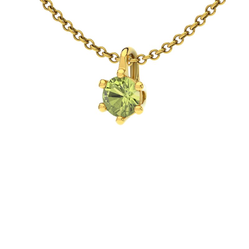 Peridot Gelbgoldhalskette Malé, Gelbgold 585, von vorn