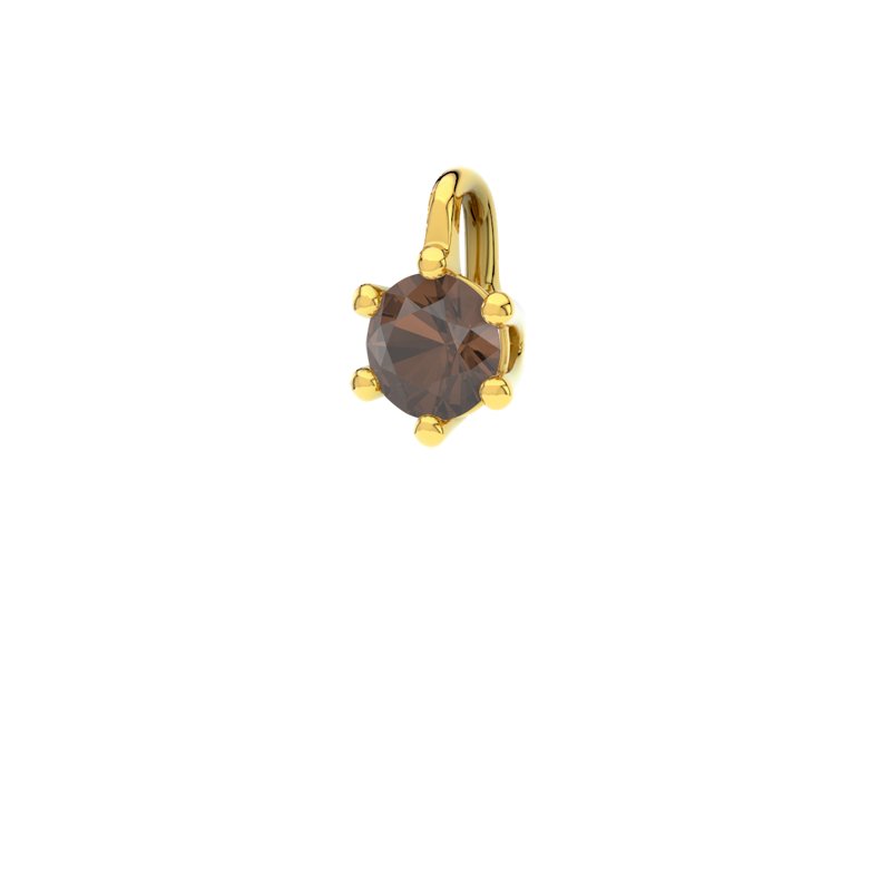 Rauchquarz Gelbgoldhalskette Malé, Gelbgold 750, von vorn