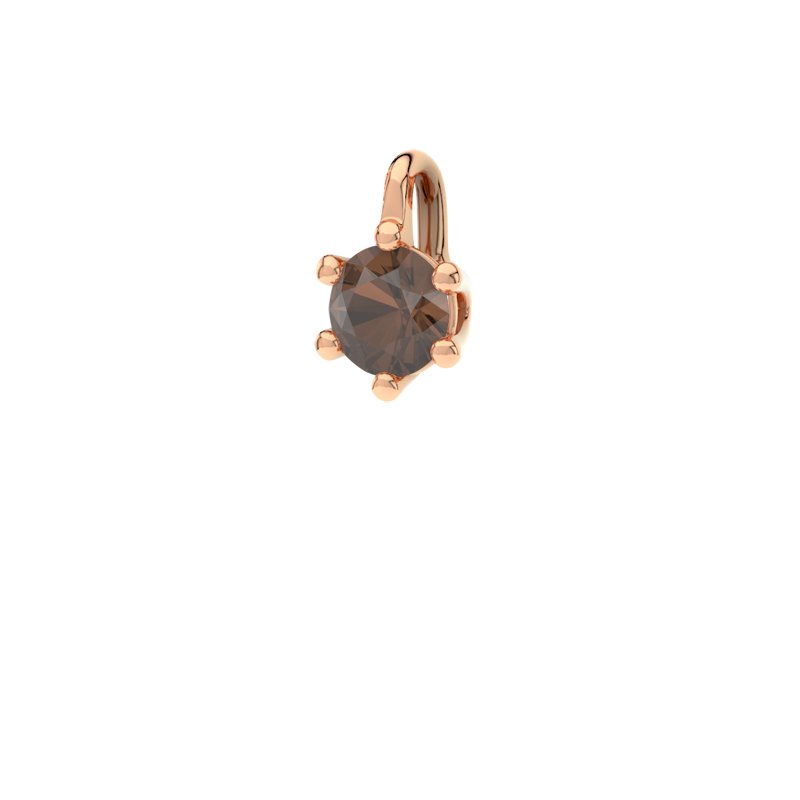 Rauchquarz Rotgoldhalskette Malé, Rotgold 750, von vorn