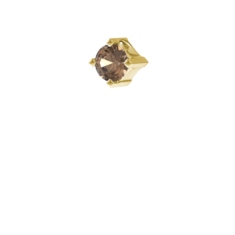 Rauchquarz Gelbgoldhalskette Manitoba, Gelbgold 585, von vorn