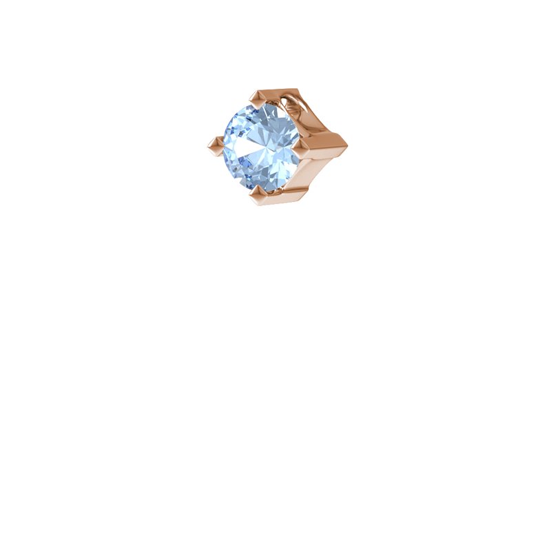 Blauer Topas Rotgoldhalskette Manitoba, Rotgold 585, von vorn