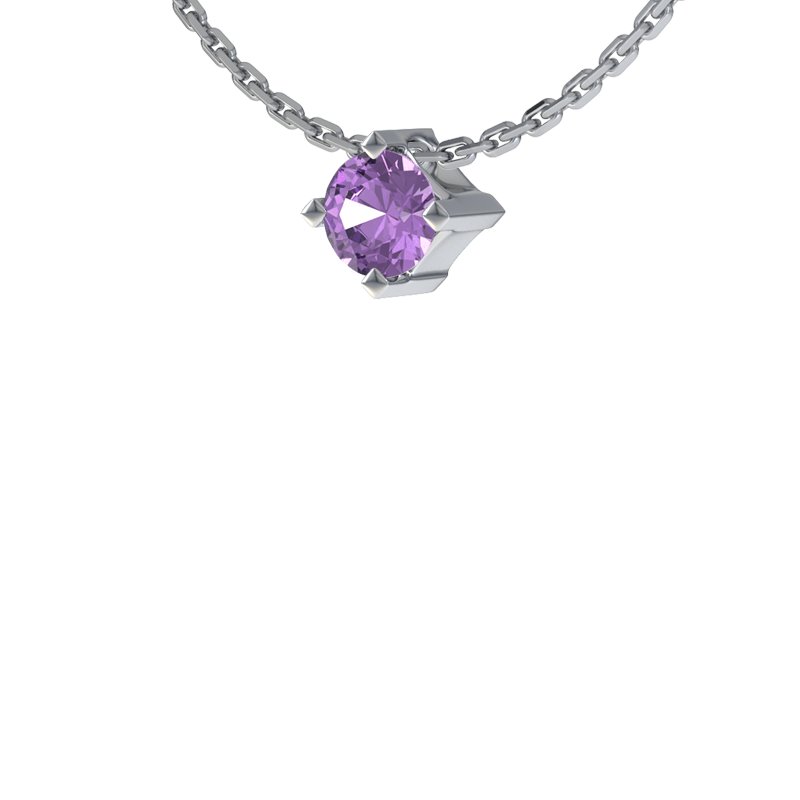 Amethyst Sterlingsilberhalskette Manitoba, Sterlingsilber 925, von vorn