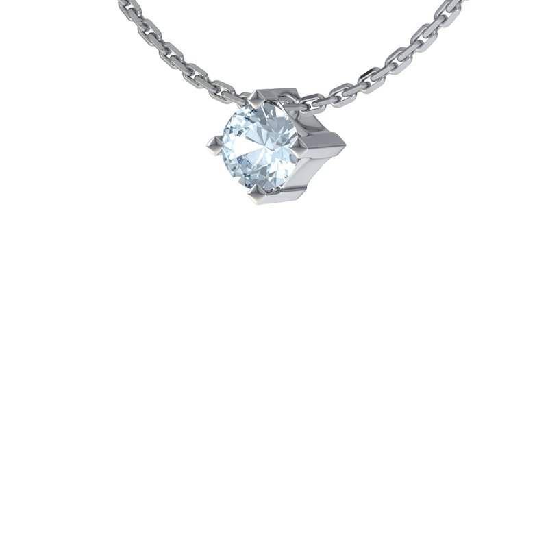 Aquamarin Sterlingsilberhalskette Manitoba, Sterlingsilber 925, von vorn