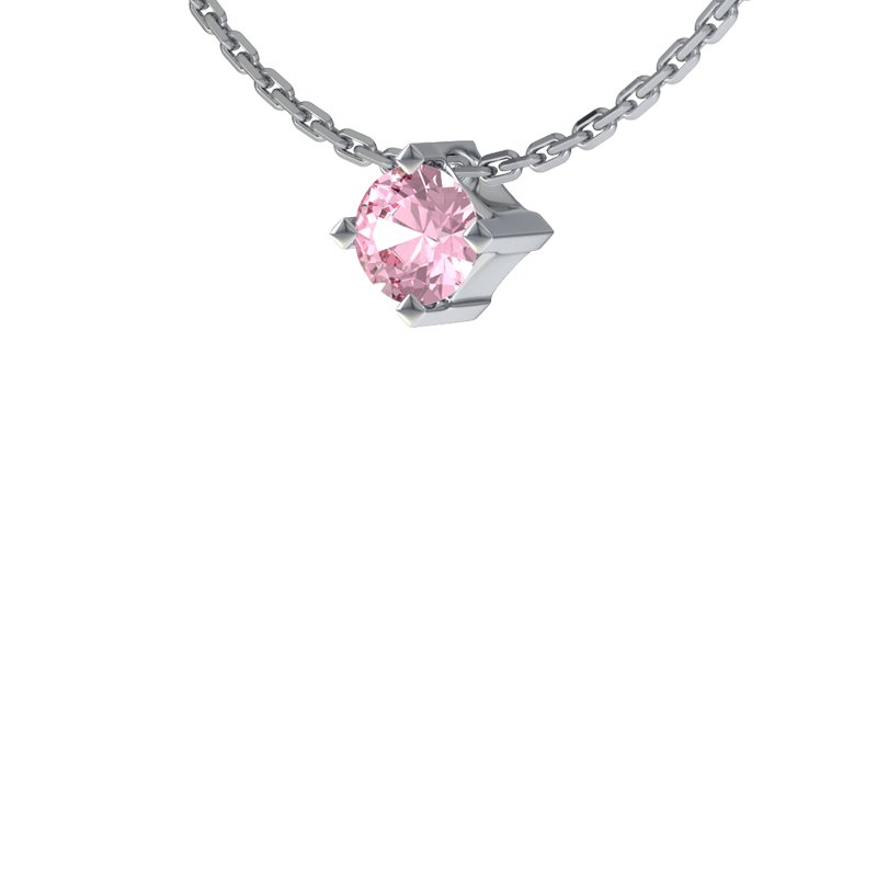 Pinker Turmalin Sterlingsilberhalskette Manitoba, Sterlingsilber 925, von vorn