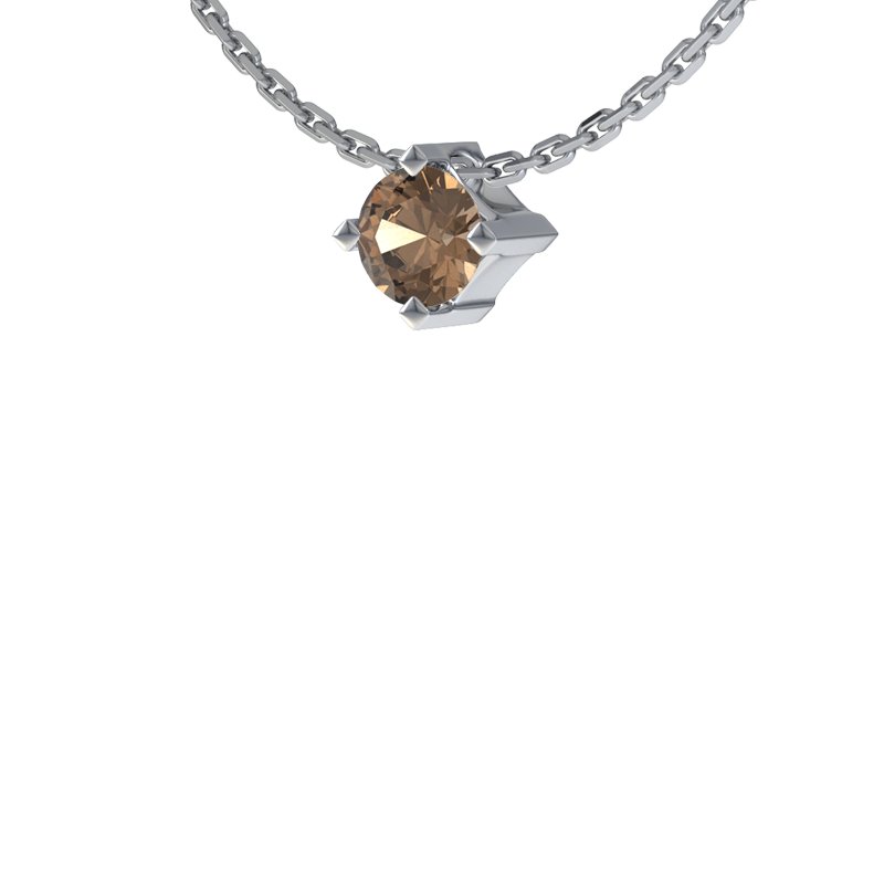 Rauchquarz Sterlingsilberhalskette Manitoba, Sterlingsilber 925, von vorn