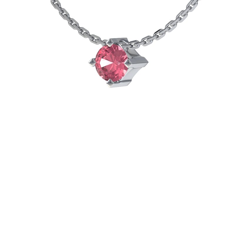 Rubin Sterlingsilberhalskette Manitoba, Sterlingsilber 925, von vorn
