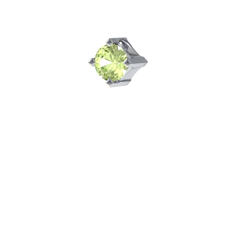 Peridot Weißgoldhalskette Manitoba, Weißgold 585, von vorn