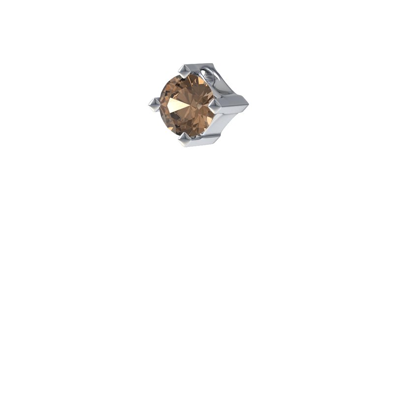 Rauchquarz Weißgoldhalskette Manitoba, Weißgold 585, von vorn