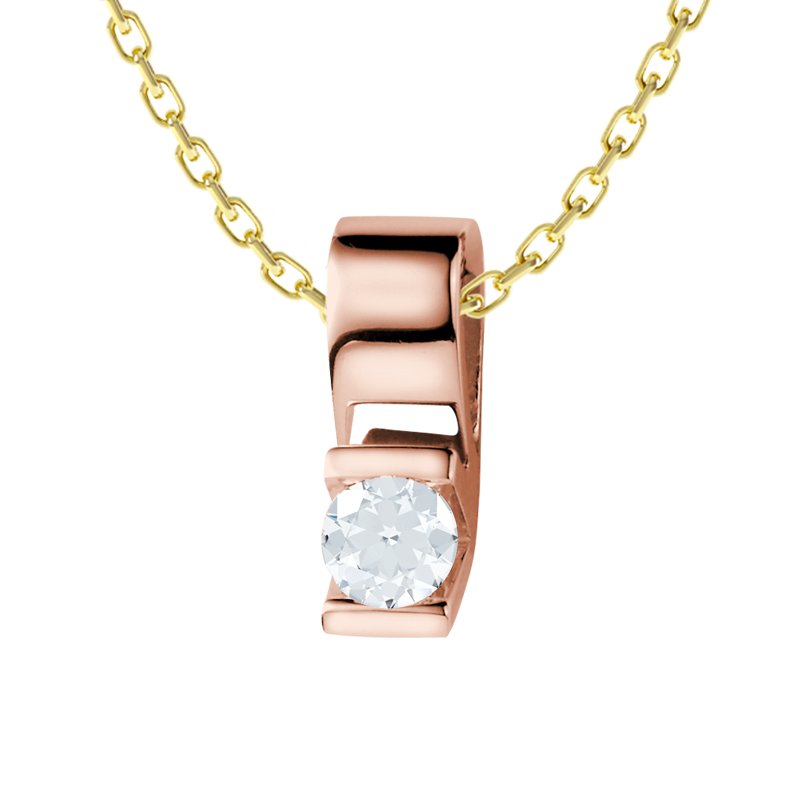 Diamanthalskette Mareike, Rotgold 585, von vorn
