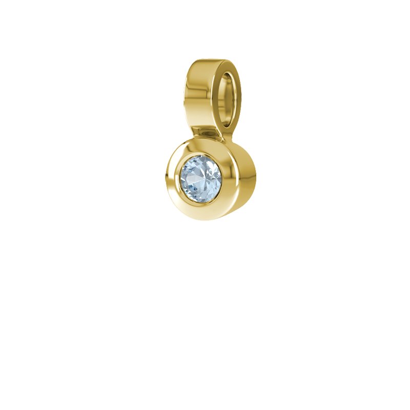 Aquamarin Gelbgoldhalskette Marseille, Gelbgold 375, von vorn