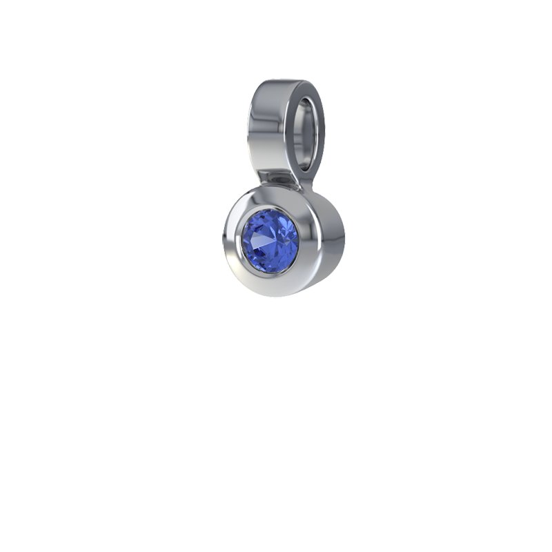 Blauer Saphir Sterlingsilberhalskette Marseille, Sterlingsilber 925, von vorn
