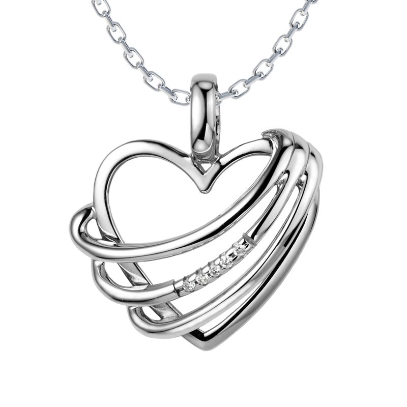 Diamanthalskette Matilda, Weißgold 585, von vorn
