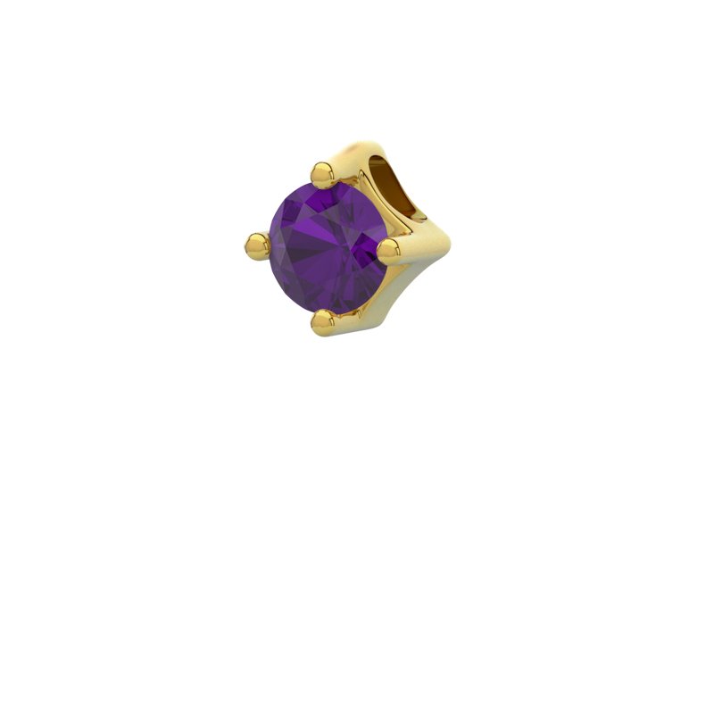 Amethyst Gelbgoldhalskette Mauritius, Gelbgold 585, von vorn