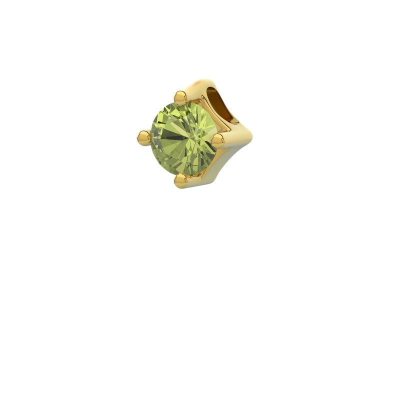 Peridot Gelbgoldhalskette Mauritius, Gelbgold 750, von vorn