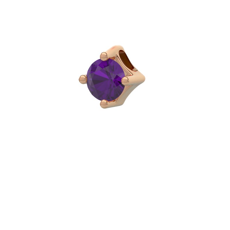 Amethyst Rotgoldhalskette Mauritius, Rotgold 585, von vorn