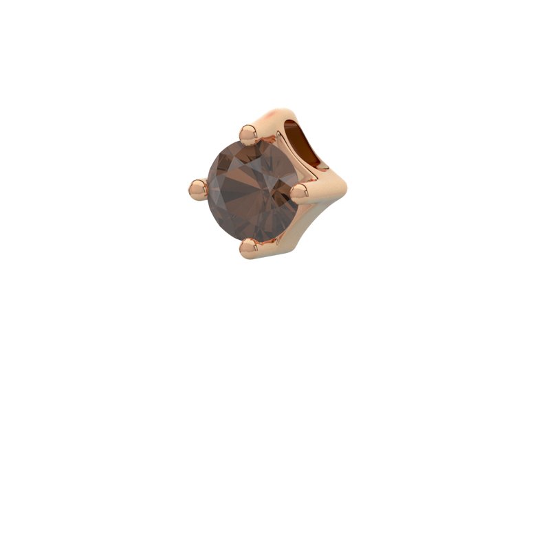 Rauchquarz Rotgoldhalskette Mauritius, Rotgold 750, von vorn