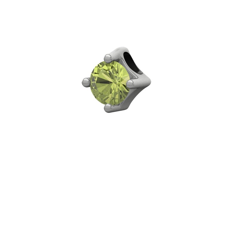 Peridot Weißgoldhalskette Mauritius, Weißgold 750, von vorn