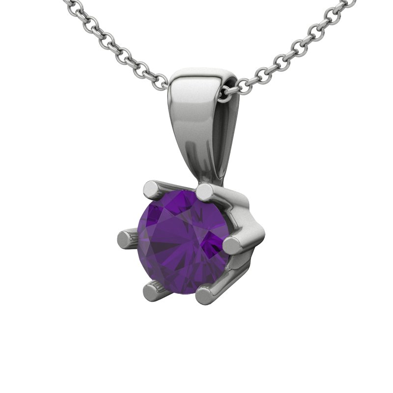 Amethyst Sterlingsilberhalskette Melilla, Sterlingsilber 925, von vorn