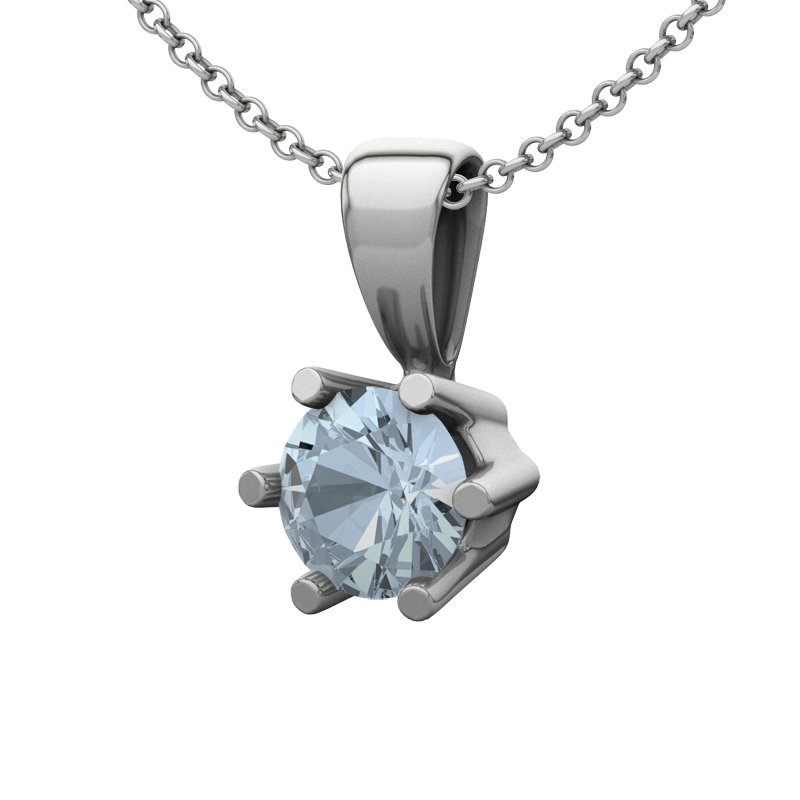 Blauer Topas Sterlingsilberhalskette Melilla, Sterlingsilber 925, von vorn