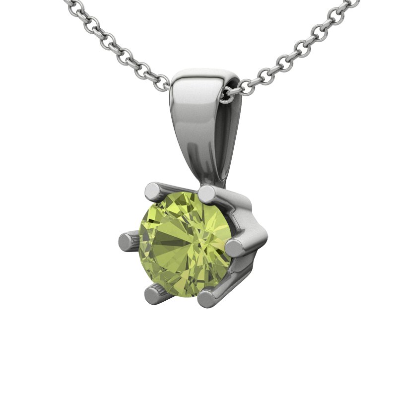 Peridot Sterlingsilberhalskette Melilla, Sterlingsilber 925, von vorn