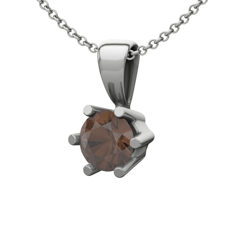 Rauchquarz Sterlingsilberhalskette Melilla, Sterlingsilber 925, von vorn