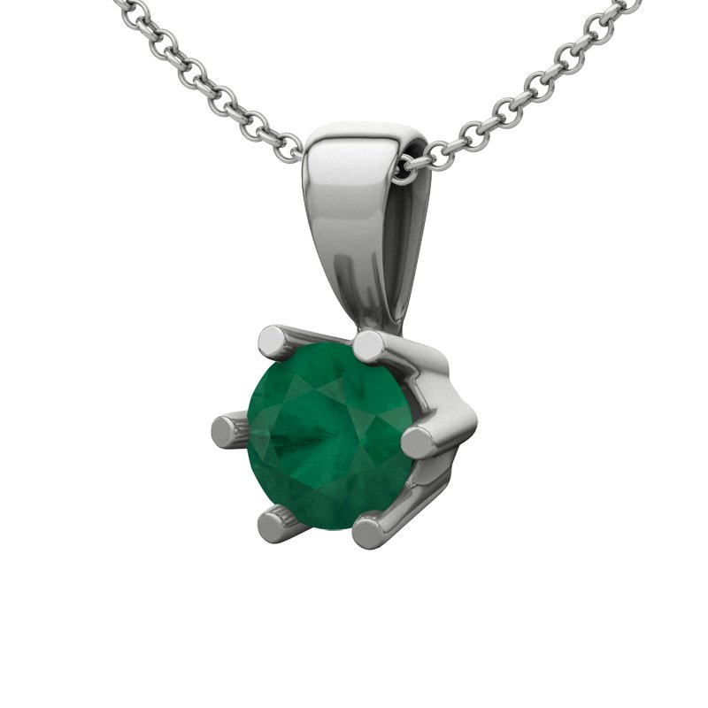 Smaragd Sterlingsilberhalskette Melilla, Sterlingsilber 925, von vorn