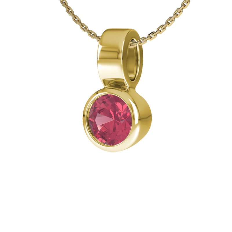 Rubin Gelbgoldhalskette Nancy, Gelbgold 585, von vorn