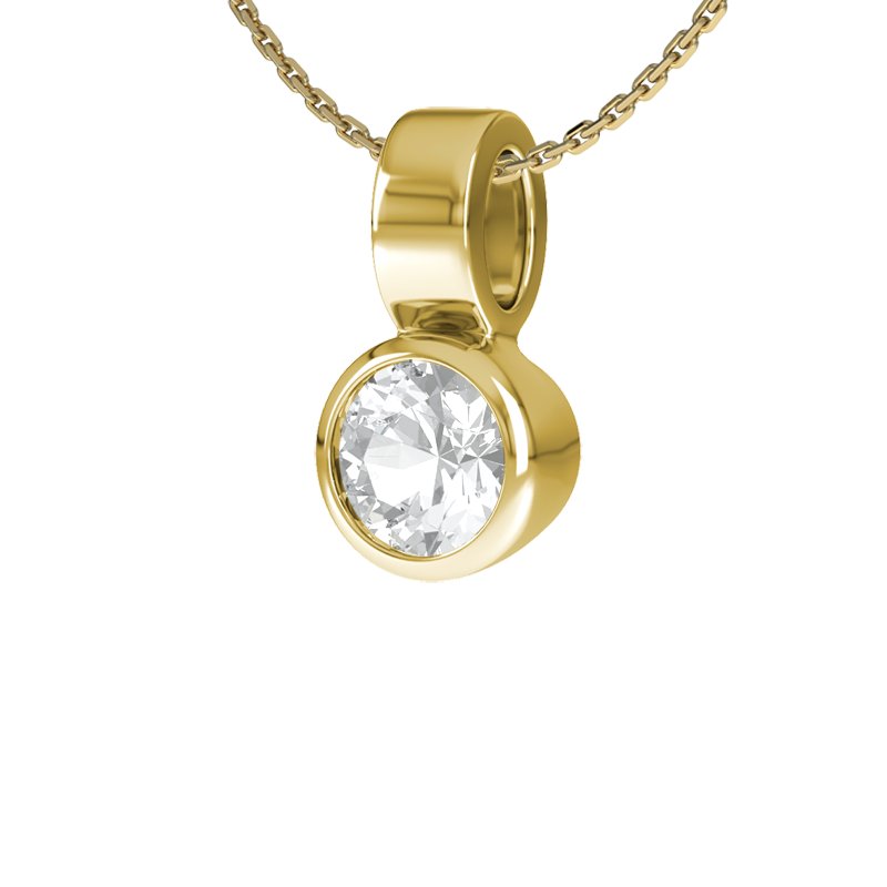 Zirkonia Gelbgoldhalskette Nancy, Gelbgold 585, von vorn