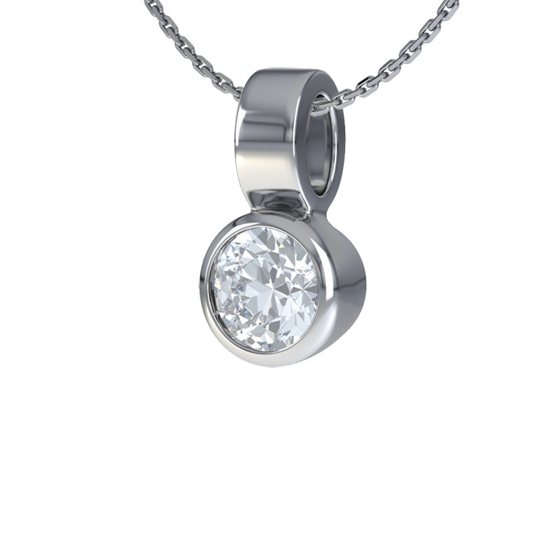Diamanthalskette Nancy, Weißgold 585, von vorn