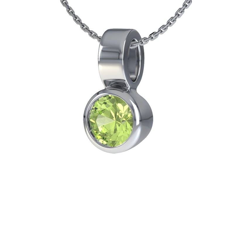 Peridot Weißgoldhalskette Nancy, Weißgold 585, von vorn
