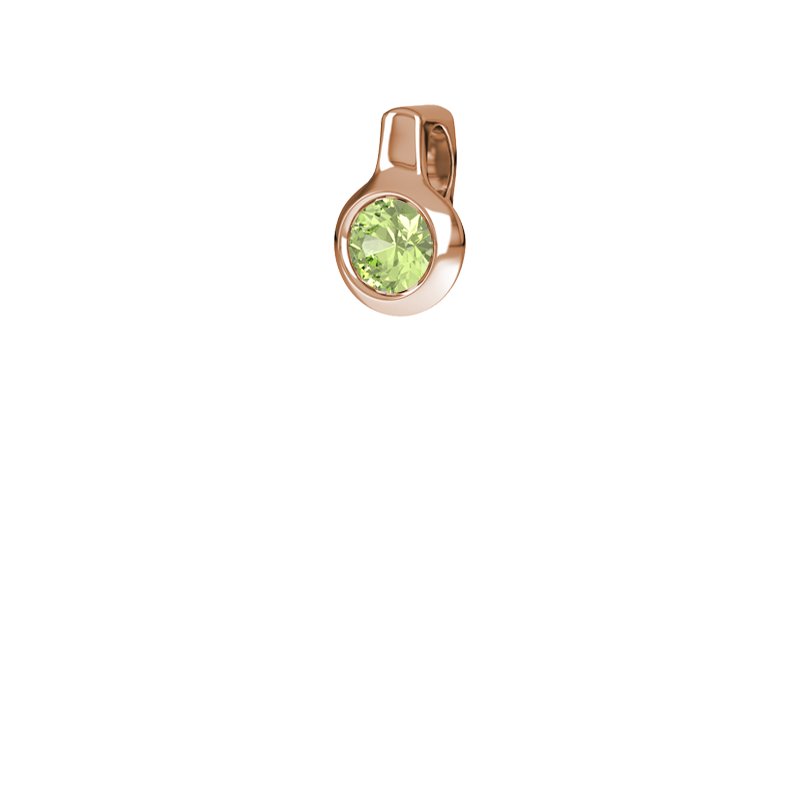 Peridot Rotgoldhalskette Neapel, Rotgold 585, von vorn