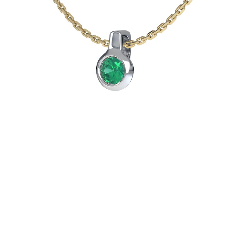 Smaragd Sterlingsilberhalskette Neapel, Sterlingsilber 925, von vorn