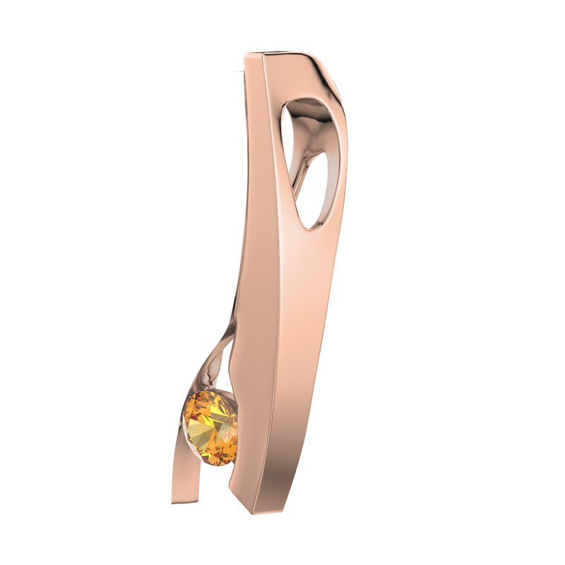 Citrin Rotgoldhalskette Nikosia, Rotgold 375, von vorn