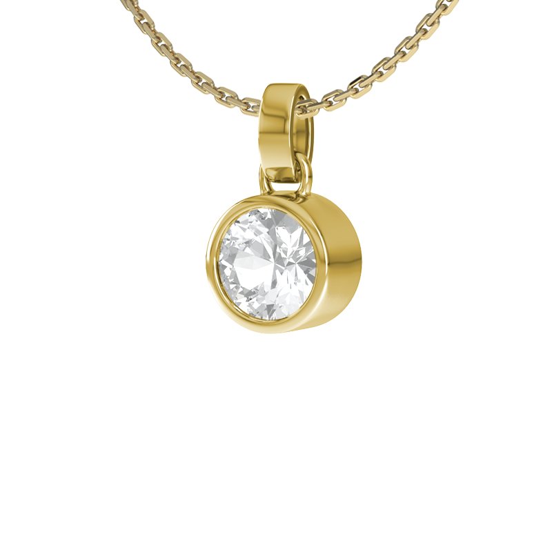 Zirkonia Gelbgoldhalskette Nil, Gelbgold 585, von vorn