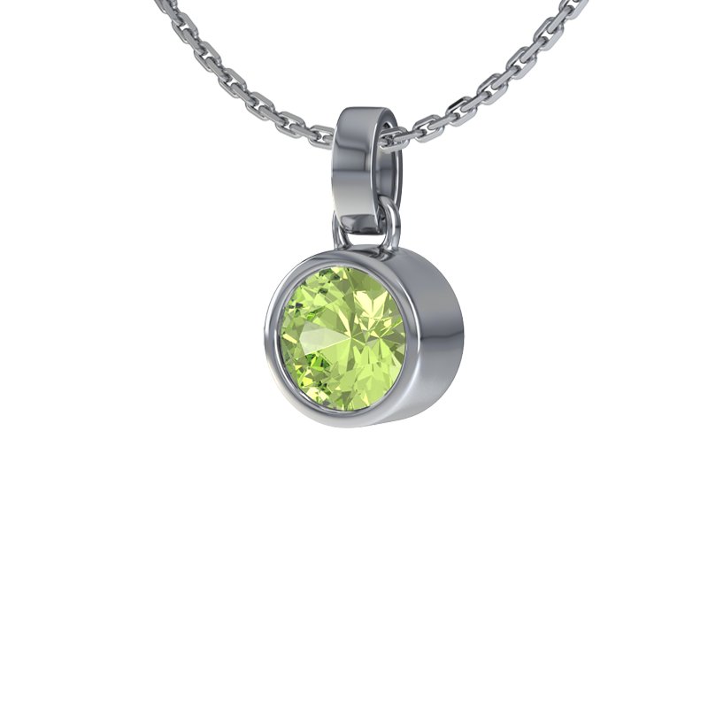 Peridot Weißgoldhalskette Nil, Weißgold 585, von vorn