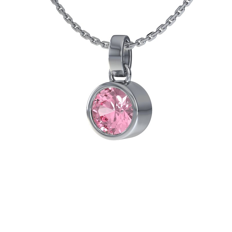 Pinker Turmalin Weißgoldhalskette Nil, Weißgold 585, von vorn