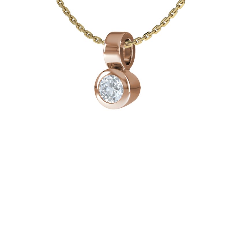 Diamanthalskette Nizza, Rotgold 750, von vorn