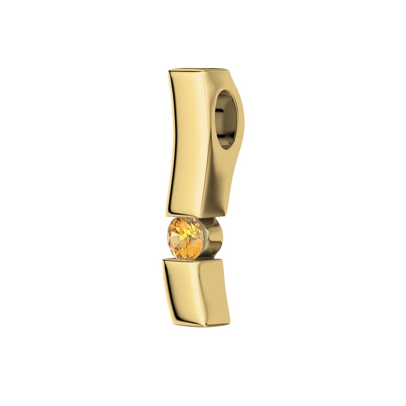 Citrin Gelbgoldhalskette Nora, Gelbgold 375, von vorn