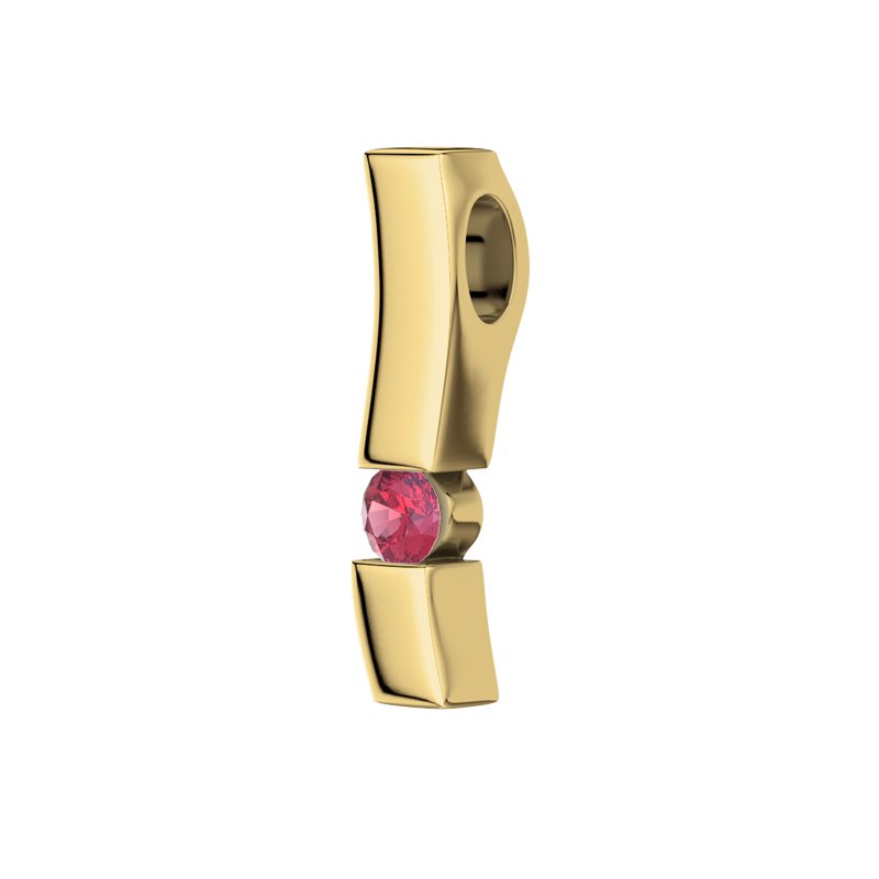 Rubin Gelbgoldhalskette Nora, Gelbgold 375, von vorn