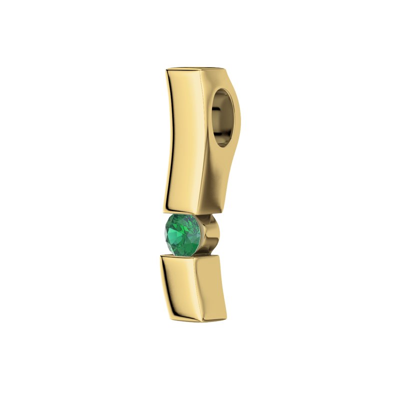 Smaragd Gelbgoldhalskette Nora, Gelbgold 375, von vorn