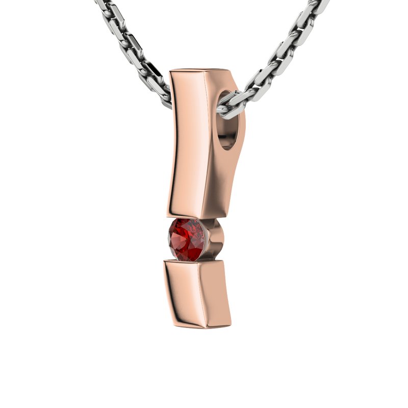 Granat Rotgoldhalskette Nora, Rotgold 585, von vorn