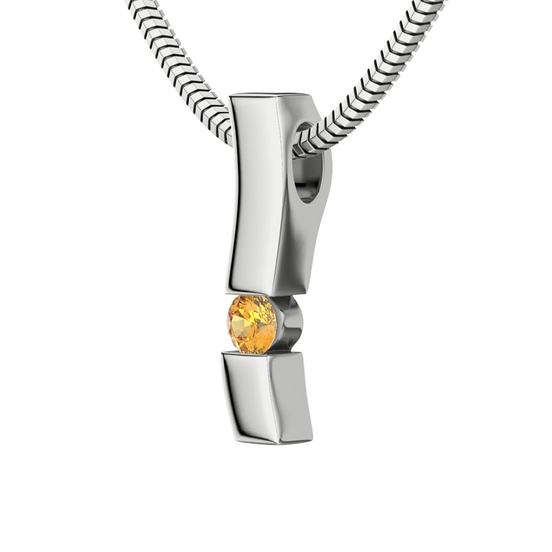 Citrin Sterlingsilberhalskette Nora, Sterlingsilber 925, von vorn