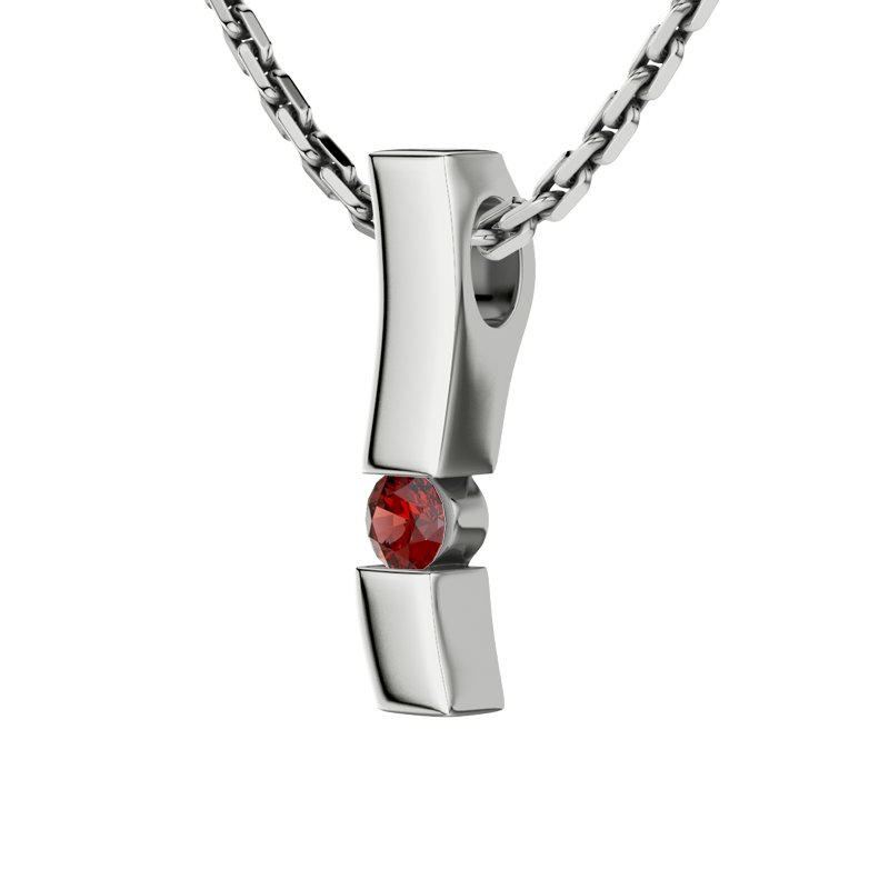 Granat Sterlingsilberhalskette Nora, Sterlingsilber 925, von vorn