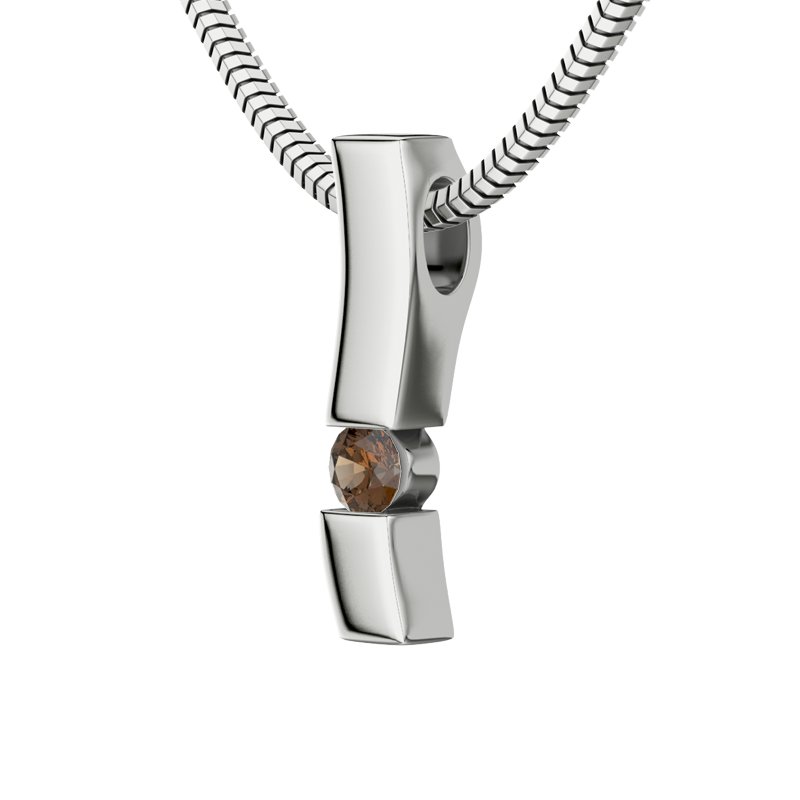 Rauchquarz Sterlingsilberhalskette Nora, Sterlingsilber 925, von vorn