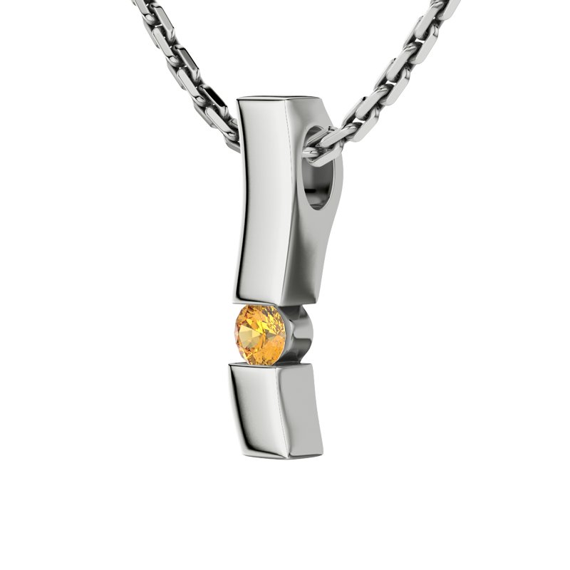 Citrin Weißgoldhalskette Nora, Weißgold 585, von vorn