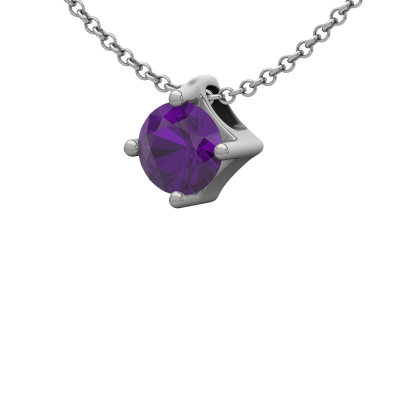 Amethyst Sterlingsilberhalskette Norwich, Sterlingsilber 925, von vorn