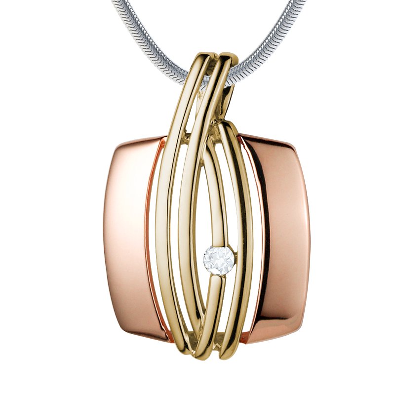 Diamanthalskette Org de Rac, Rotgold 750, von vorn