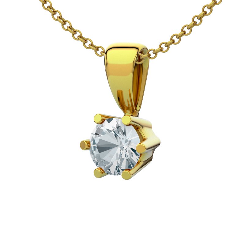 Aquamarin Gelbgoldhalskette Oviedo, Gelbgold 585, von vorn