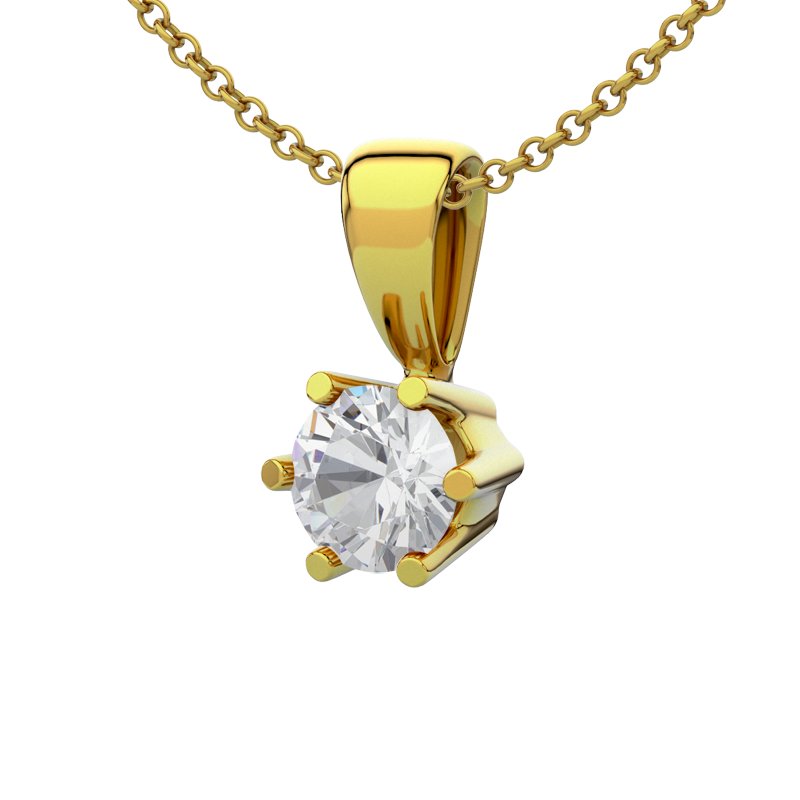 Zirkonia Gelbgoldhalskette Oviedo, Gelbgold 585, von vorn